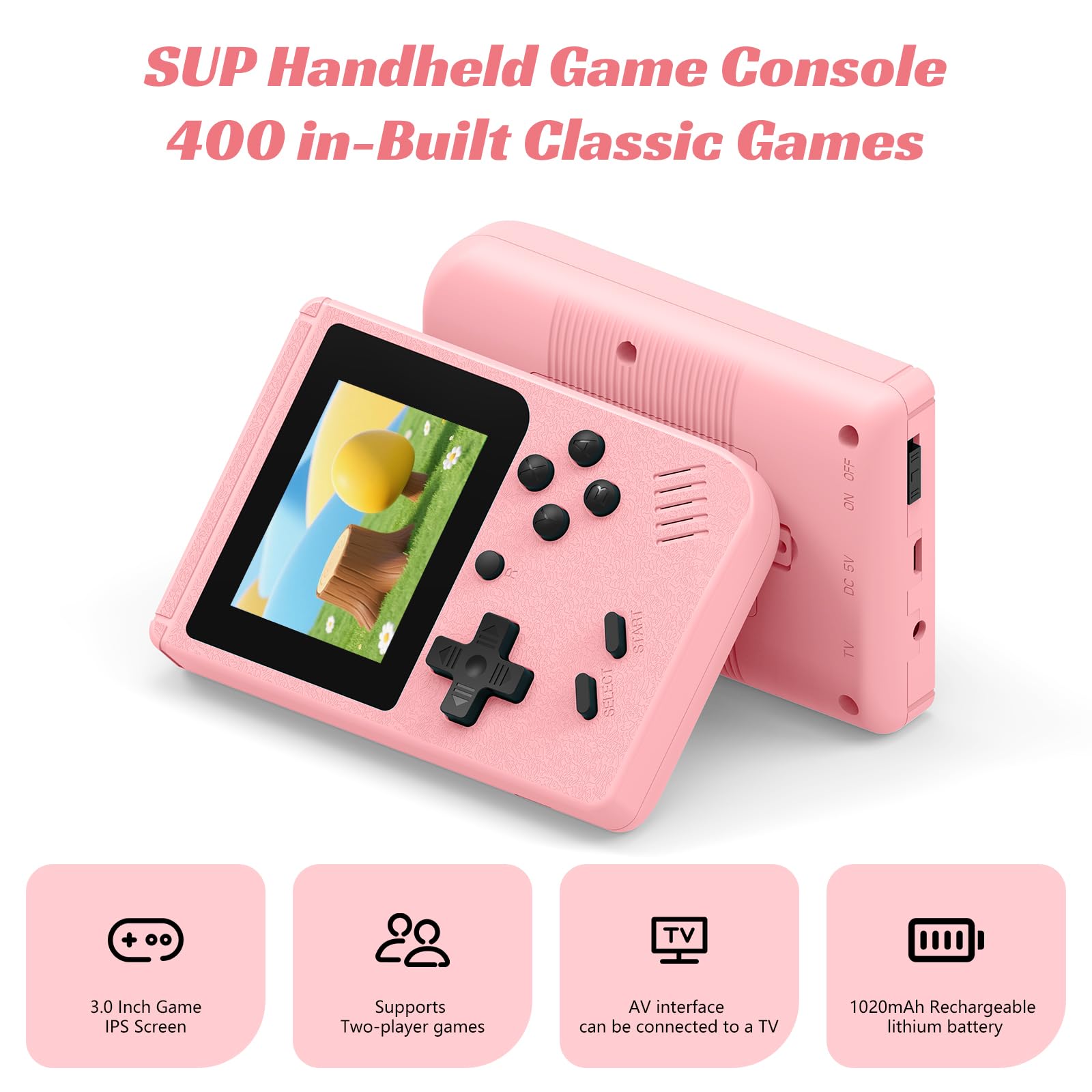 Amazon.co.jp: ミニレトロハンドヘルドゲームコンソール、400ゲーム