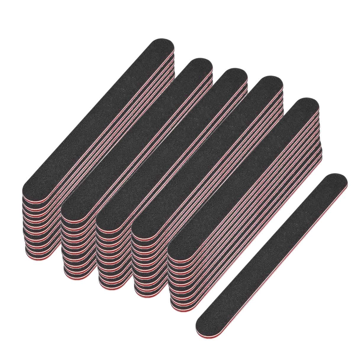 EuBeCos50 x Premium Professional Nail Files Black Straight Grain Size 180/180 Made in Germany