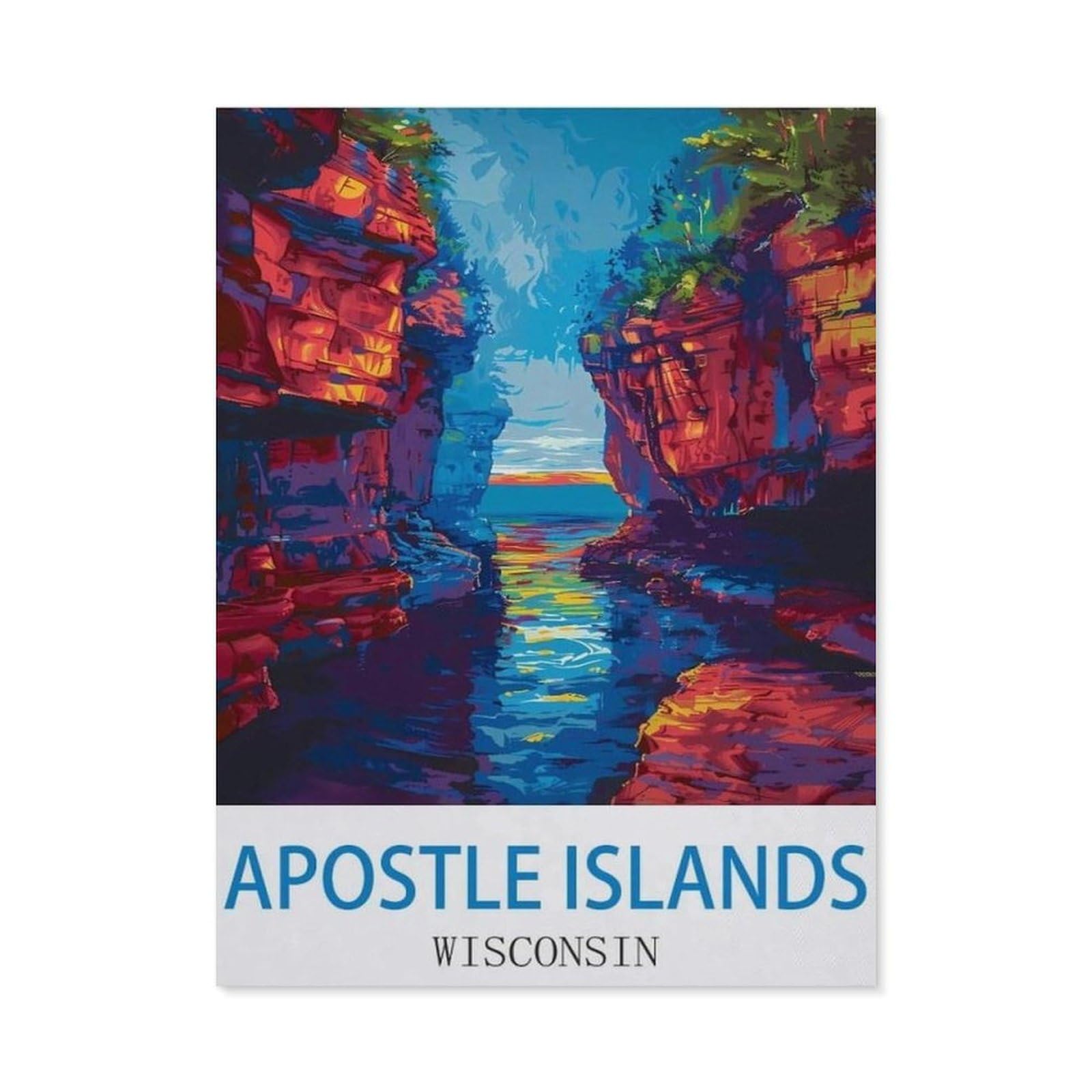 BEAYODKP 5D Diamond Painting，Apostle Islands Wisconsin，Diamond Embroidery Cross Stitch（50 x 60 cm/19.68 x 23.62 inches）-CJ25