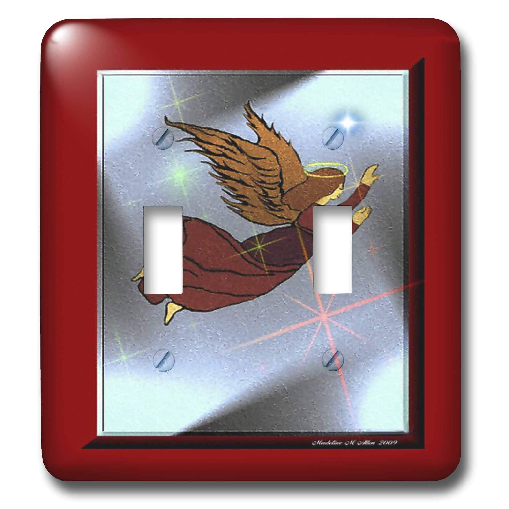 Interruptor doble 3dRose lsp_6685_2 con diseño de ángel navideño