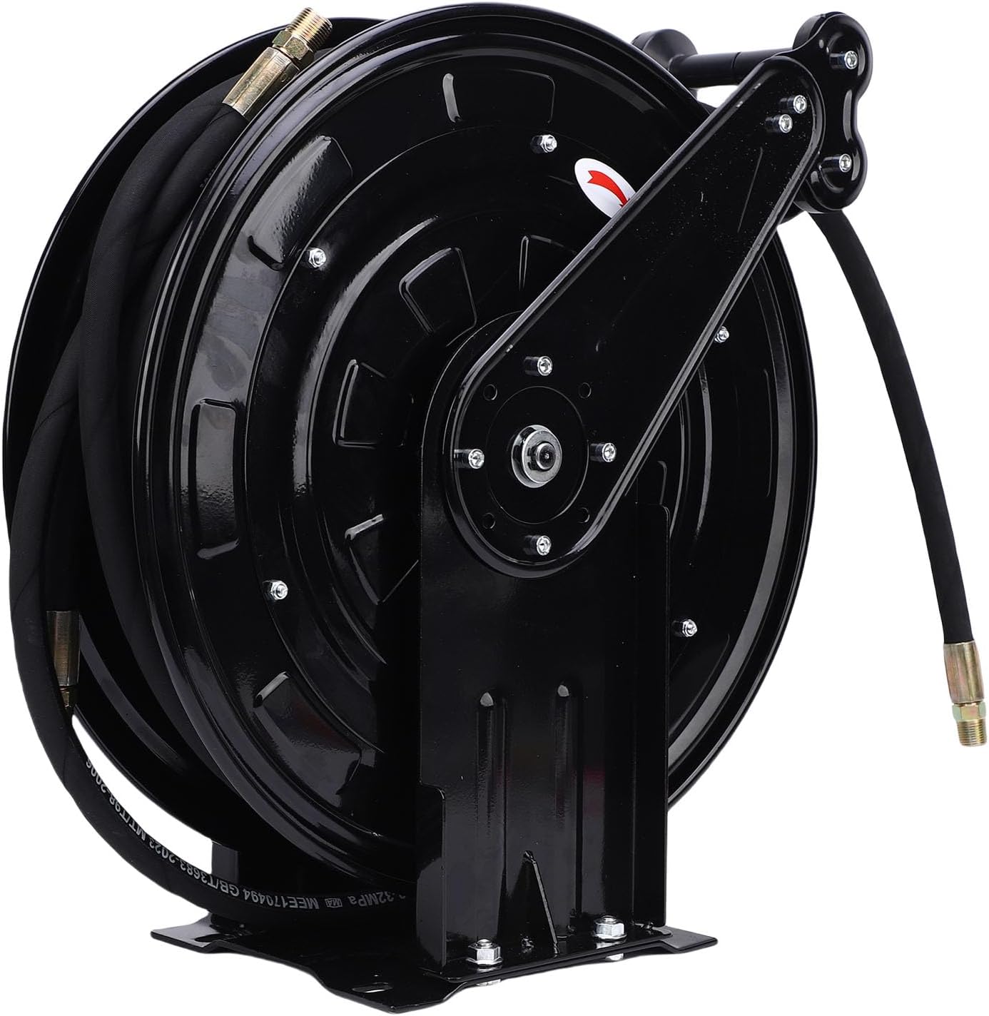 Fafeicy Pressure Washer Hose Reel Auto Rewind Heavy Duty Steel Retractable 3/8inx49.21ft 4000PSI for Home Garage Car Maintenance