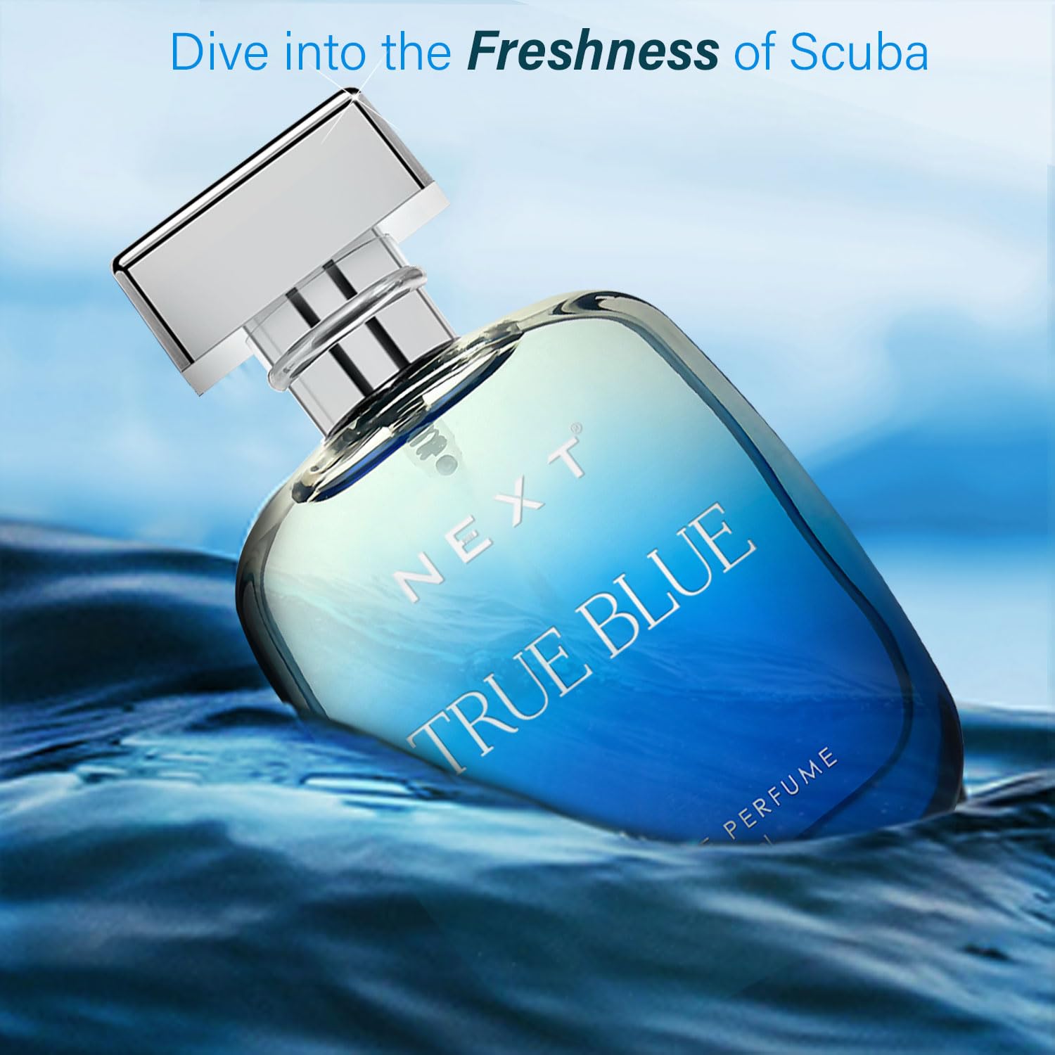 Next Care True Blue Eau de Parfum for Men & Women – 60 ml | Long Lasting Fresh Aquatic Fragrance | Travel Friendly Perfume for All Day Freshness | Unisex Party Perfume 1
