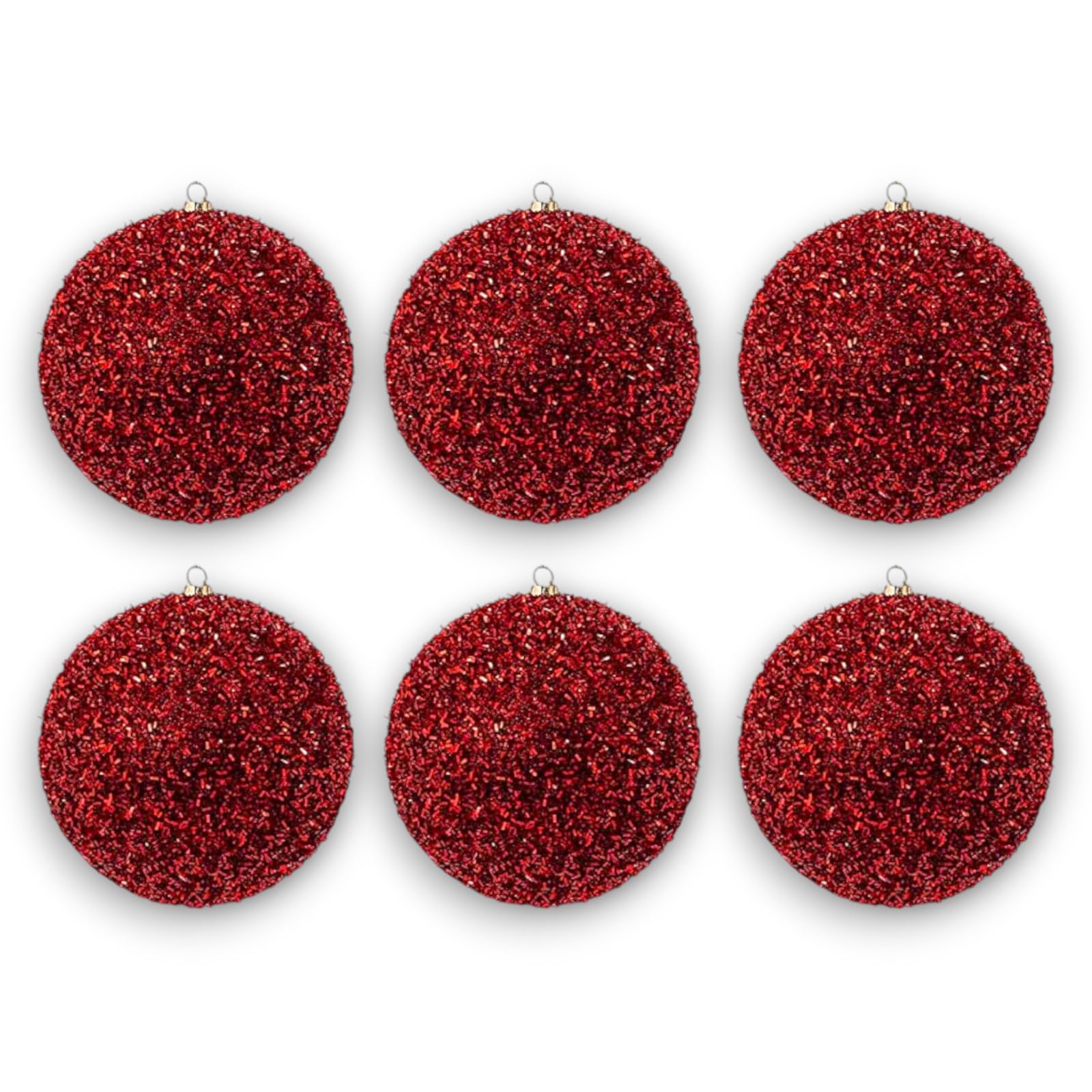 BRUBAKER Palline di Natale Con Glitter - Set di 4 Grandi Decorazioni Infrangibili in Plastica - 10 cm - Per Albero di Natale