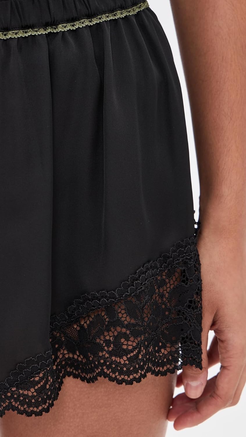 Free People Women's Meet Me In The Middle Tap Satin Shorts