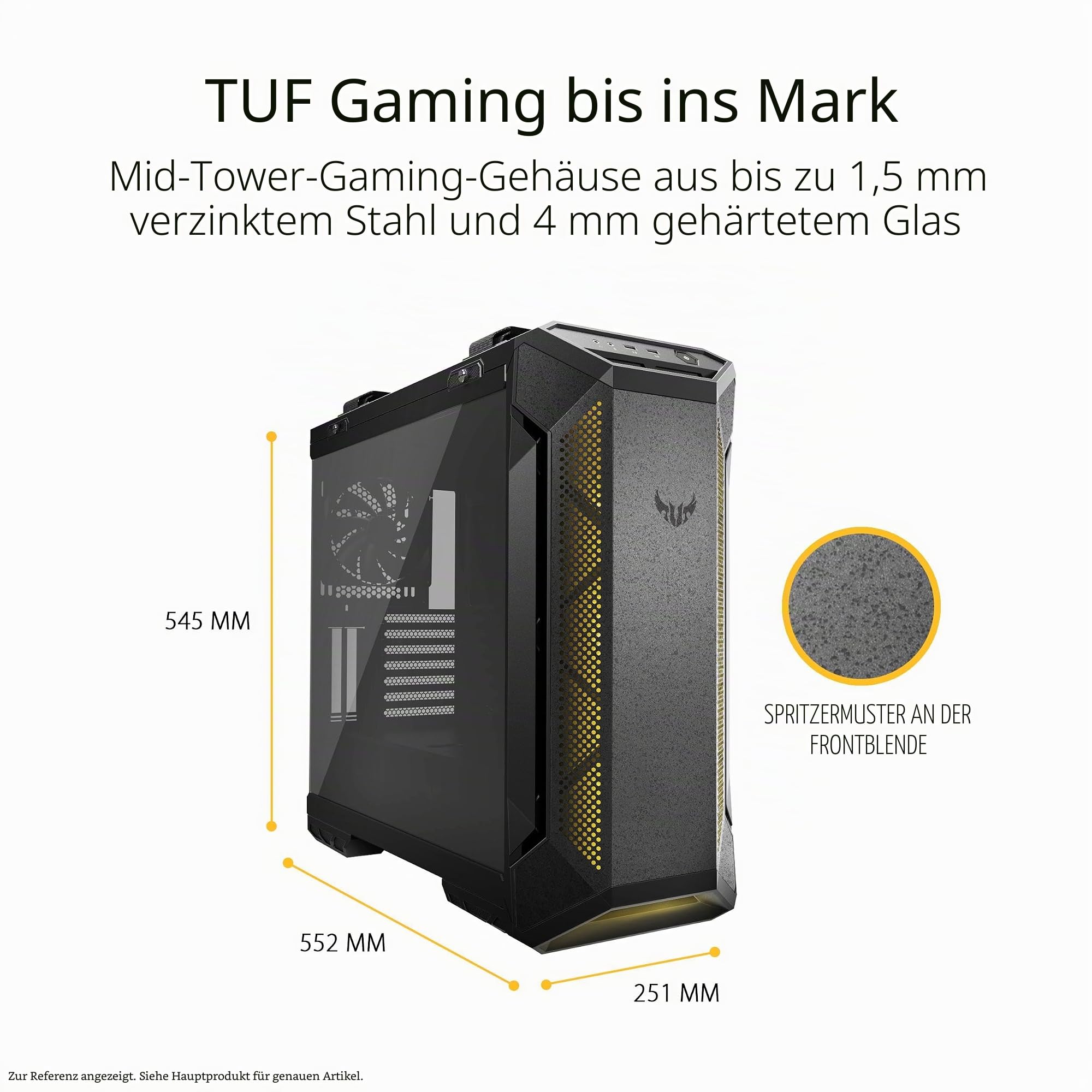 ASUS TUF Gaming GT501 White Edition Mid-Tower Computergehäuse EATX USB 3.1 Rauchglas Stahlkonstruktion 4 Lüfter