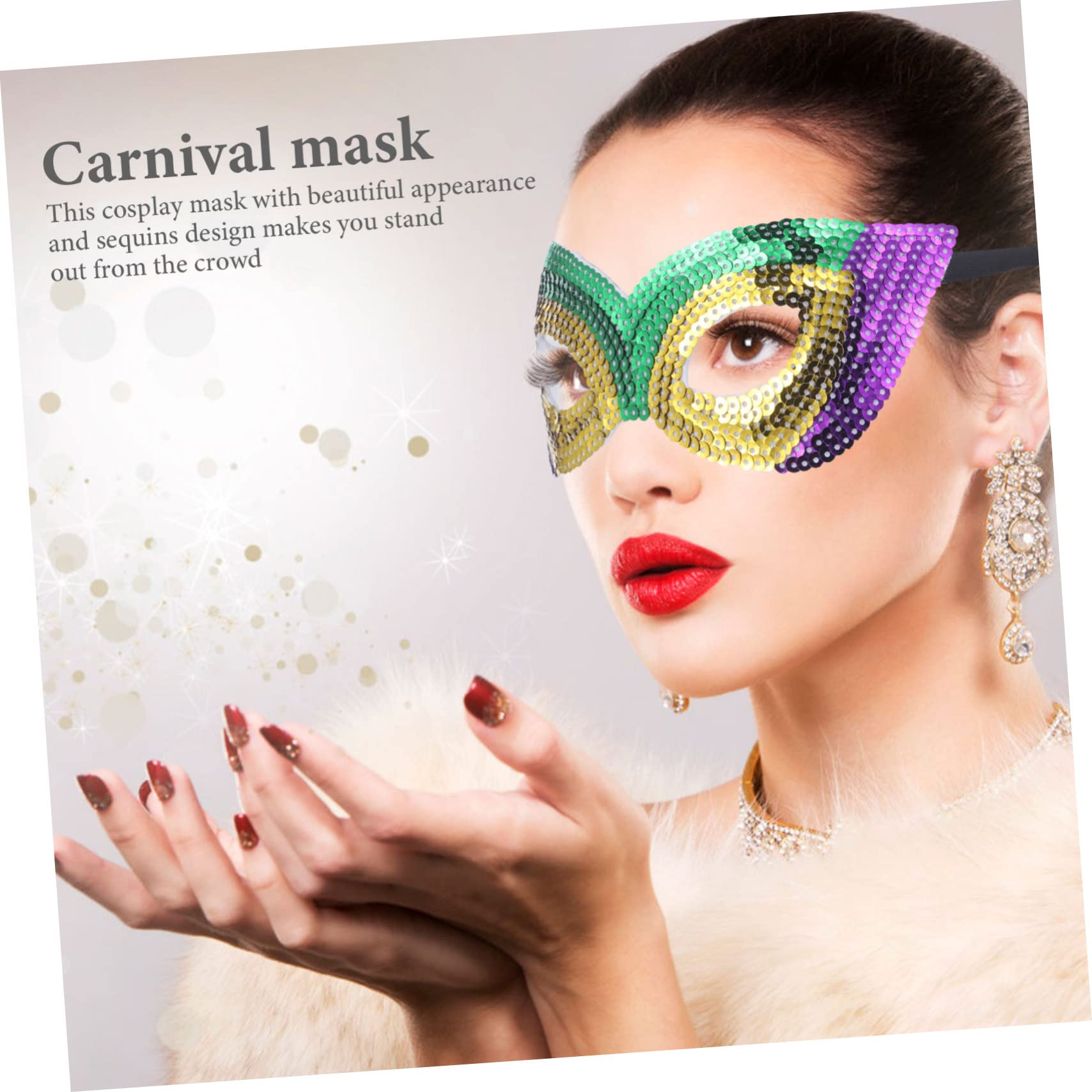 ABOOFAN 5 Juegos De De Mascarada Vintage Para Carnaval Mardi Gras Cosplay De Fiesta Para Mujer 6 Piezas X 5