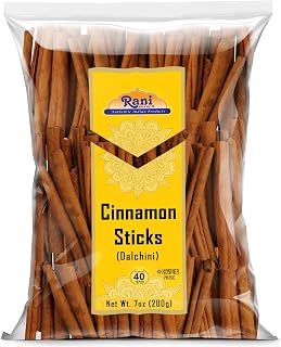 Rani Cinnamon Sticks 7oz Cassia Saigon Vietnam - Kosher Strong Aroma 36-44 Sticks for Baking Cooking Beverages