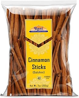 Rani Cinnamon Sticks 7oz (200g) - 36-44 Sticks - Strong Aroma, Perfect for Baking, Cooking & Beverages | 3+ Inches Length - Cassia Saigon Cinnamon from Vietnam | Kosher