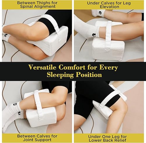 Miniatura 5 de Almohada de rodilla para dormir de lado, almohada de piernas para ciática, espalda, caderas, rodillas, alivio del dolor en las articulaciones,