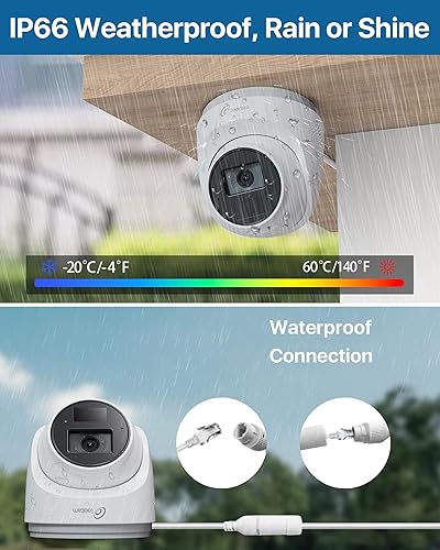 Miniatura 6 de Loocam Sistema de cámara de seguridad PoE 8CH 5MP NVR, 8 cámaras IP domo de 4MP con cable, sistema de cámara de vigilancia con cable, detección de