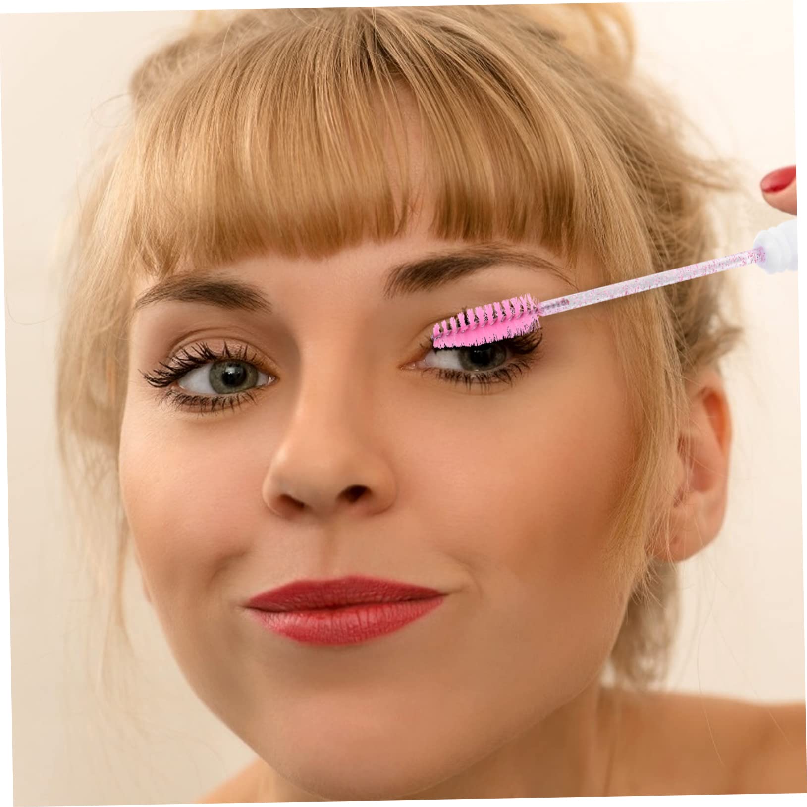 Healeved 10pcs Portable Eyelash Mascara Brush Wands Diamond Eyelash Tube Random Pattern Sturdy Pp Material