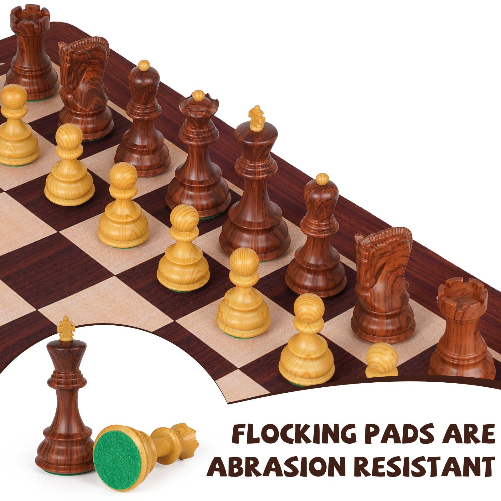 20" Tournament Chess Board Set Foldable Portable Silicone