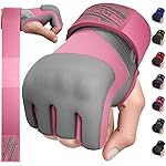 WYOX Gel Boxing Hand Wraps Inner Gloves for Men & Women, 80cm Quick Wrist Straps, Padded Knuckle Protection for Muay Thai Kickboxing, Hand Wraps for Boxing & Martial Arts (Pink & Grey, XS)