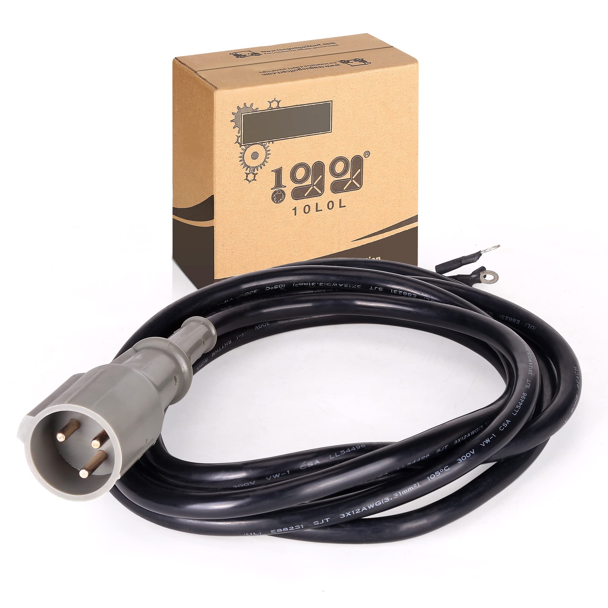 10L0L Chargeur de voiturette de Golf 48 V pour voiturette électrique Club Car DS Precedent, modèles à partir de 1995, Prise Ronde à 3 Broches de 327,7 cm avec Ensemble de Cordon DC.