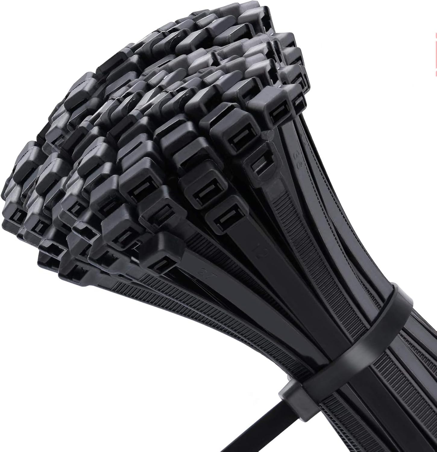 Aroono Cable Zip Ties 16 Inch | 25-Pack Black Nylon Self-Locking Wire Ties For Organization