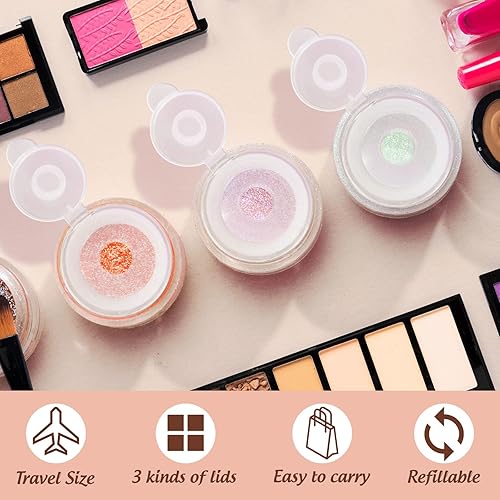 Miniatura 5 de RAYNAG Mini botella vacía de polvo suelto de 6 piezas, recipientes de purpurina de tamaño de viaje, botella agitadora de polvo para sombra de ojos,