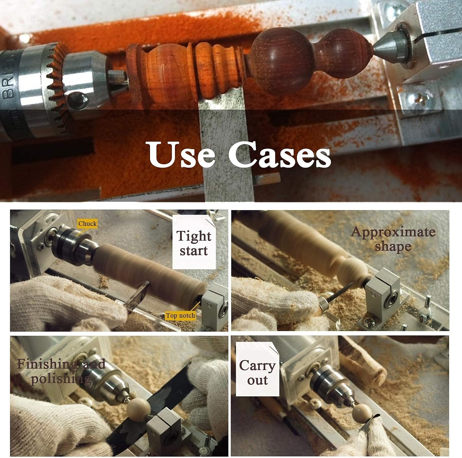 Mini Lathe Beads Polisher Hine, Miniature Lathe Engraving and Grinding Cutting for Beads and Wood, 100W CNC hining for Table Woodworking Wood DIY Tool Lathe Set,Transparent (Transparent)
