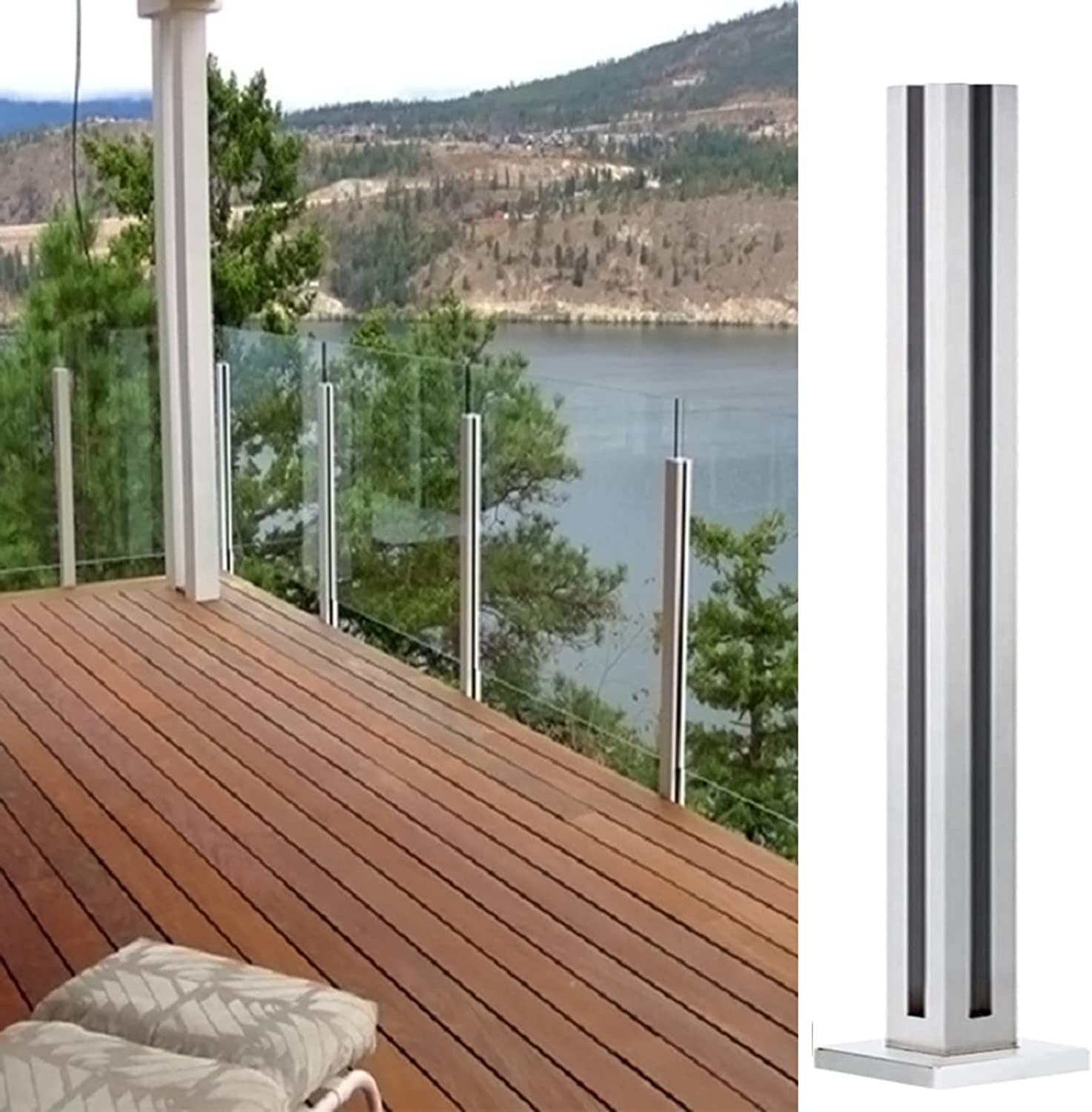Kit de poteau de garde-corps en verre pour sécuriser un escalier intérieur