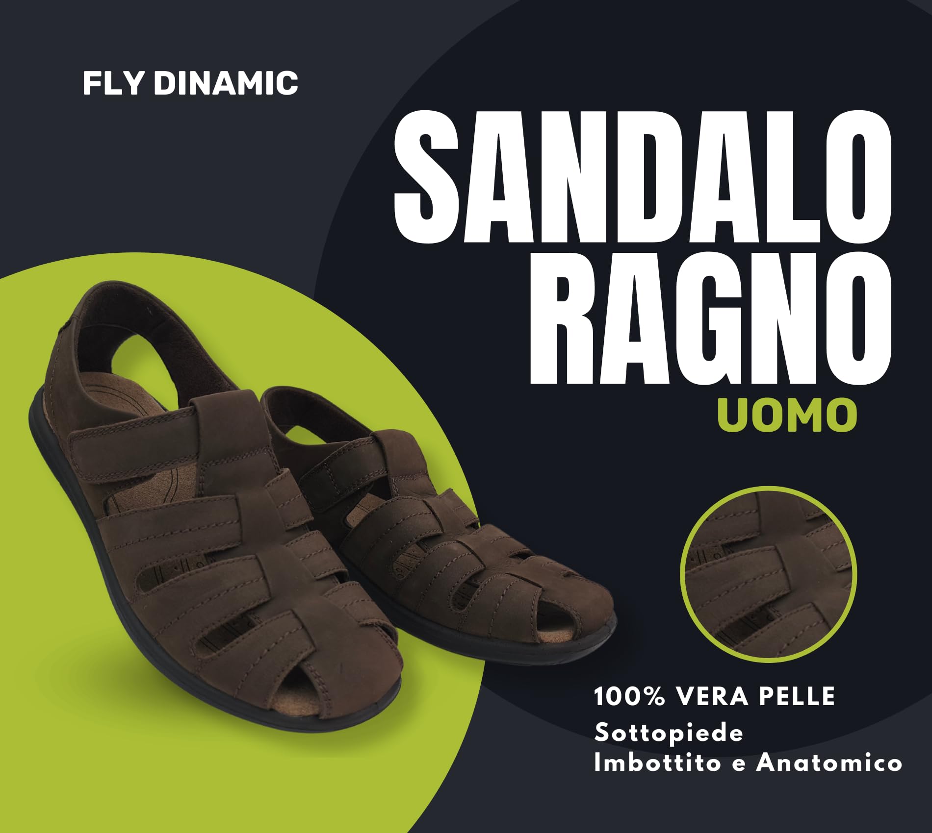 Sandali Uomo Chiusi Sportivi in Vera Pelle, Scarpe Estive in Cuoio, Sandalo Mare Città e Trekking, Produzione Artigianale