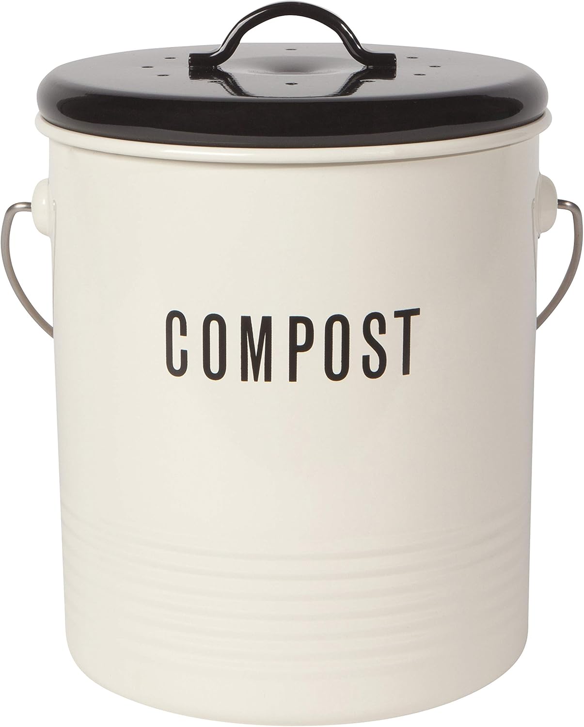 Now Designs Vintage Compost Bin, Ivory