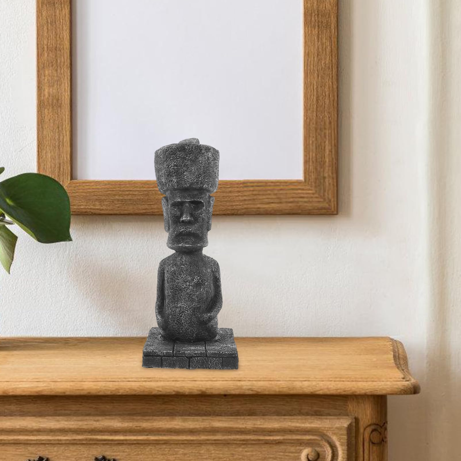 MAGICLULU Statua Moai Antica in Resina, Decorazione per Acquario e Casa, Effetto Realistico Roccia-caverna, Facile da Posizionare, Ornamento Paesaggistico