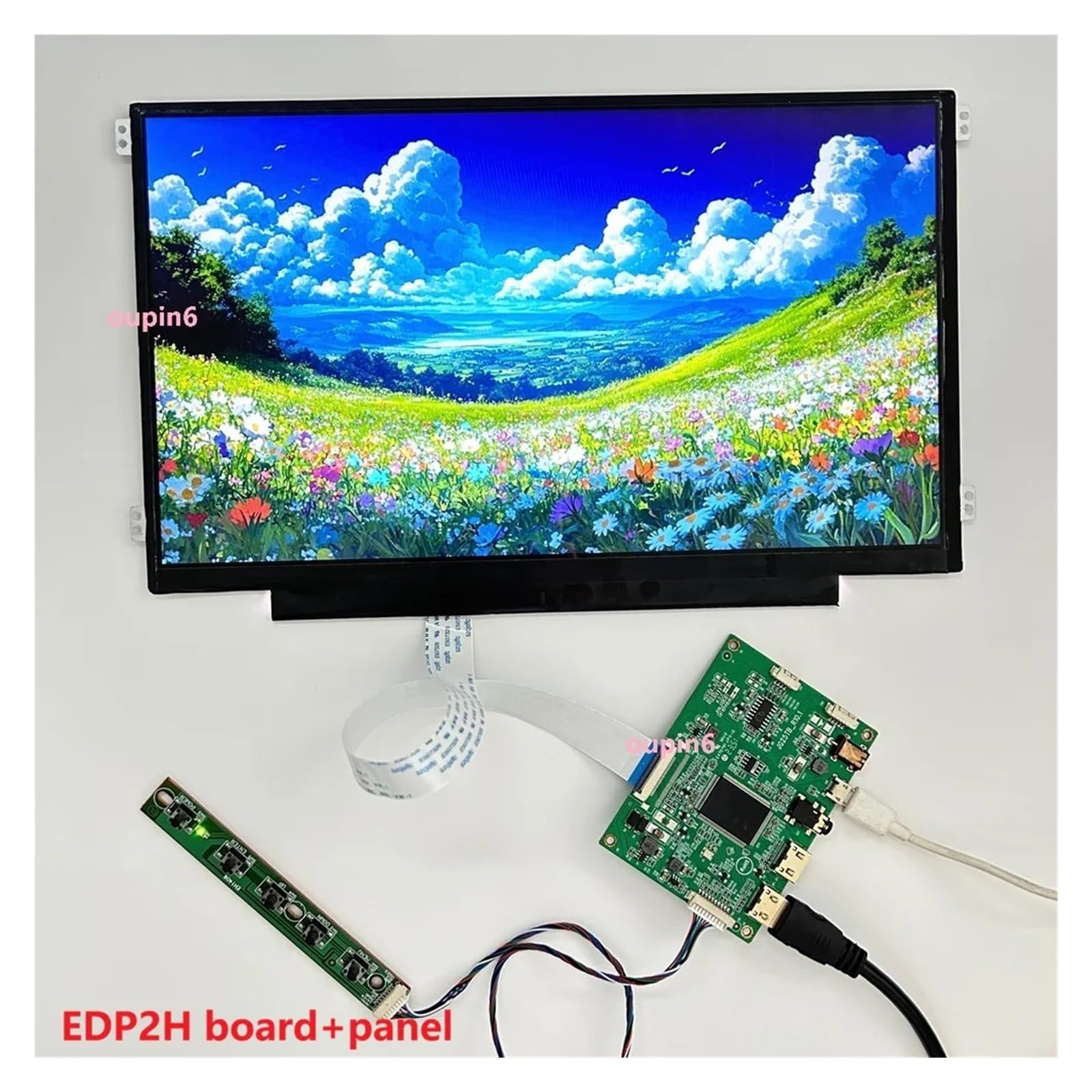 Kit Scheda Controller LCD EDP, VGA Type-C USB Mini HDMI, Pannello LED IPS Da 11,6 Pollici 1366 × 768 For Display, PC, Laptop, Console Di Gioco E Compatibile For Raspberry Pi(EDP board with panel)