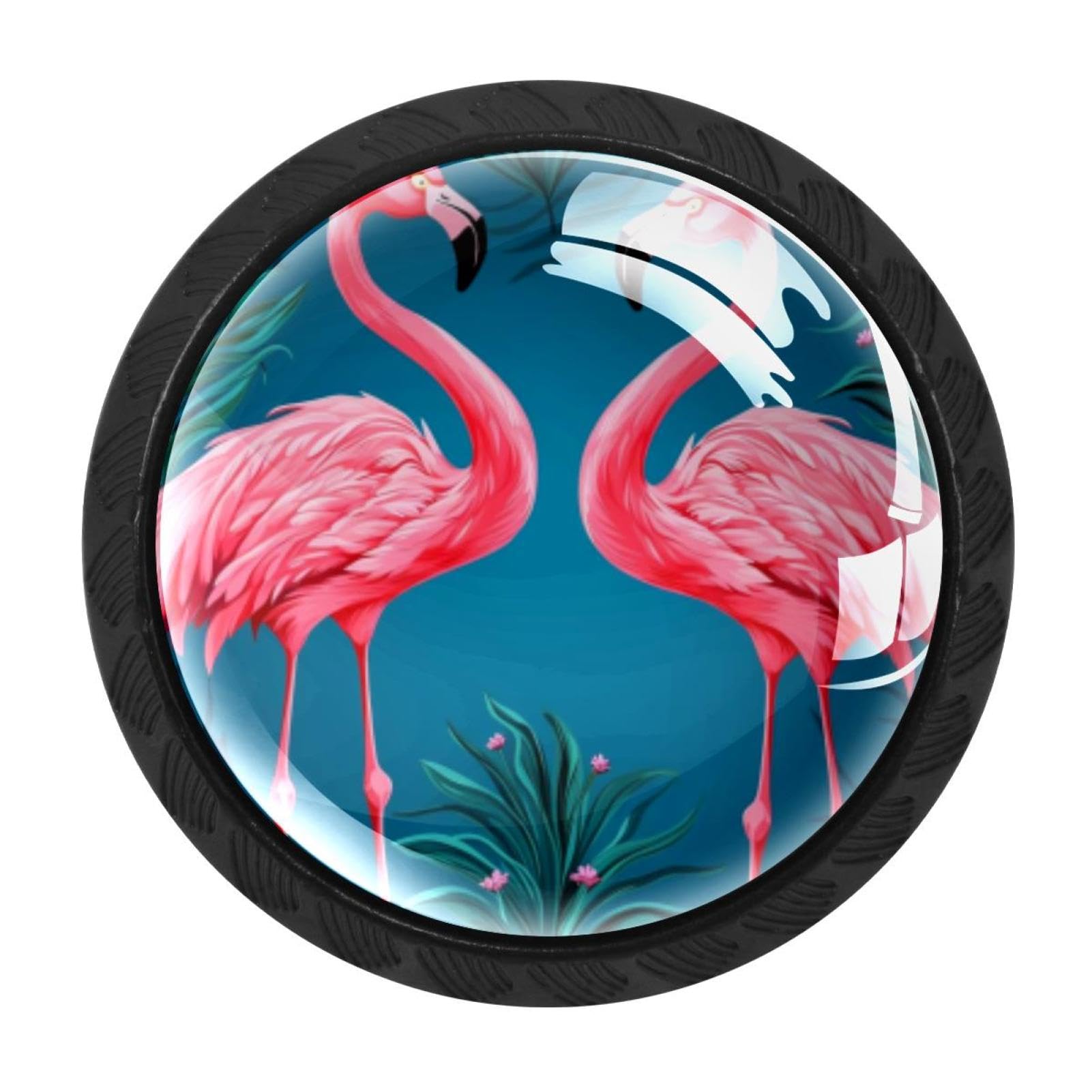 Chenzzzz Multicolored 17 4 Pieces Kitchen Cabinet Drawer Dresser Door Knobs Pulls Handles, Flamingo Rainforest