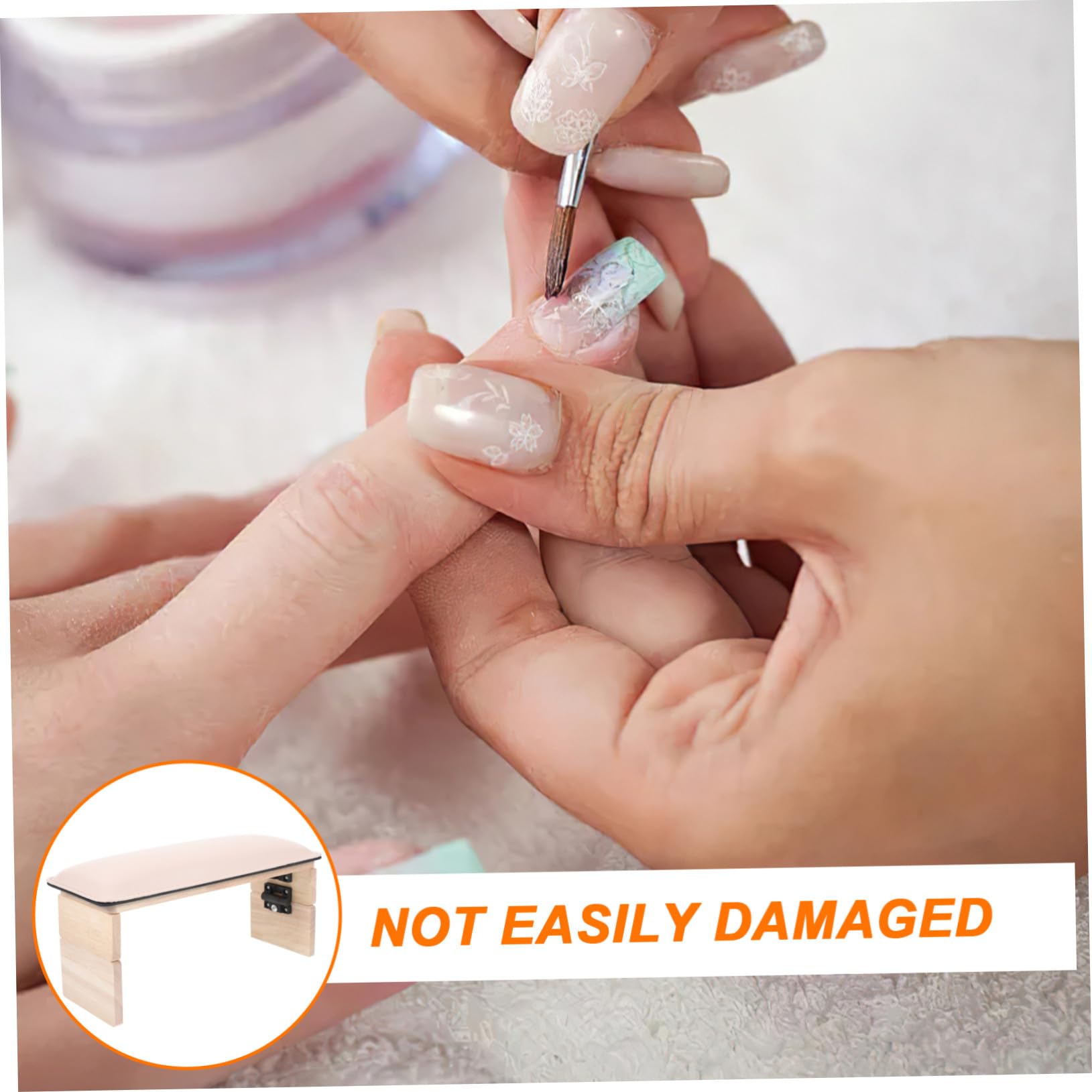 Ipetboom Cojín Reposamanos para Manicura Profesional 1 Unidad Doble Plegable Tamaño Ajustable Piel Pu Rosa para Salón de Uñas y Cuidado de Manos