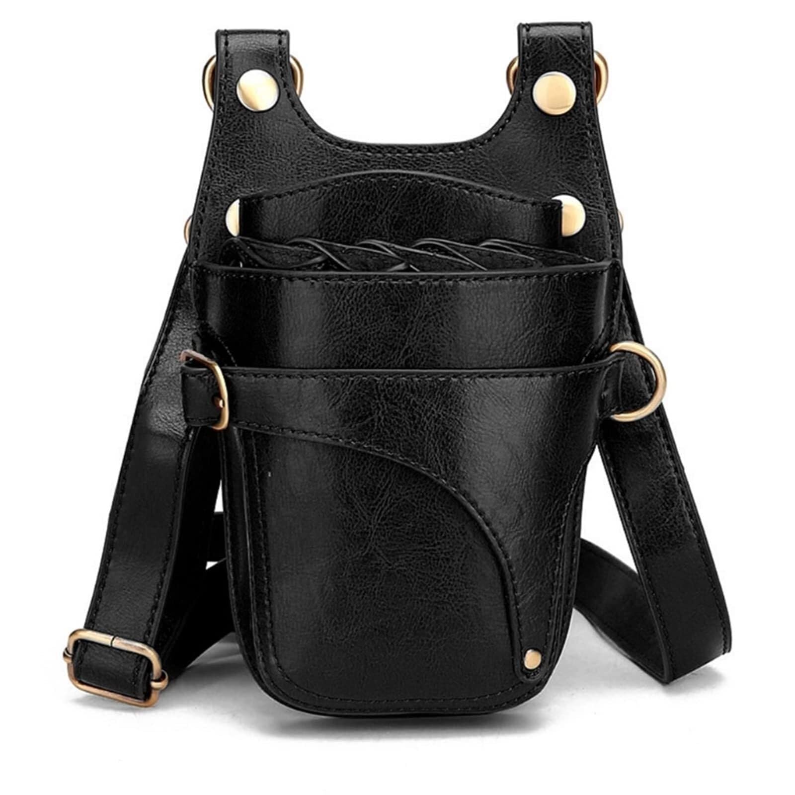 Friseurtasche Gürtel Profi Friseur Scherenkoffer Aus PU-Leder Friseur Werkzeugtasche Haarstylist Hüfttasche Kamm Clip Bürste Große Kapazität Lagerungstasche Scherenbeutel Haarschneidetasche(Stil 2)