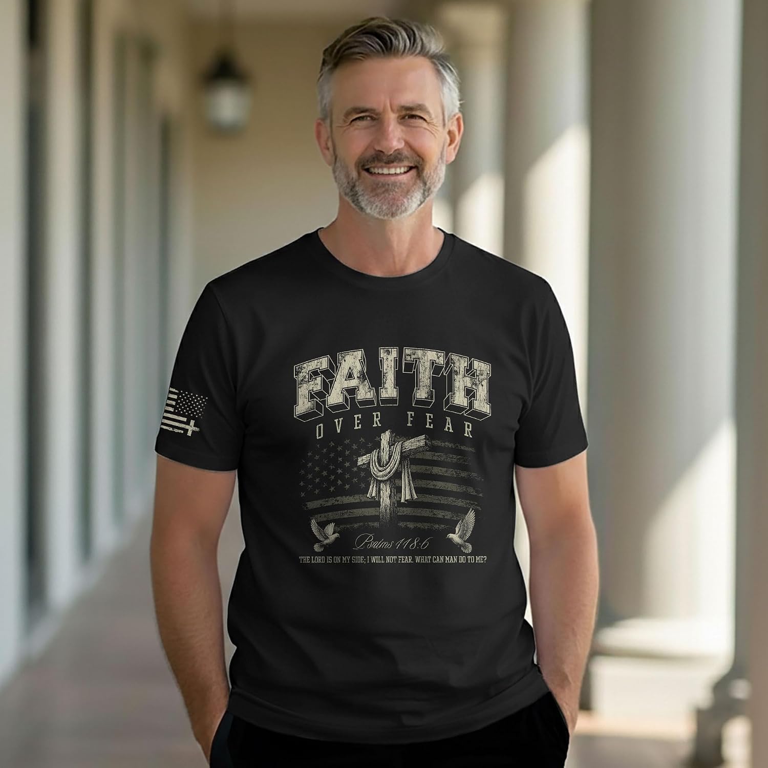 Faith Over Fear Shirt, Faith Shirts for Men, Cross Shirt, Jesus Tshirt, Christian Shirts for Men