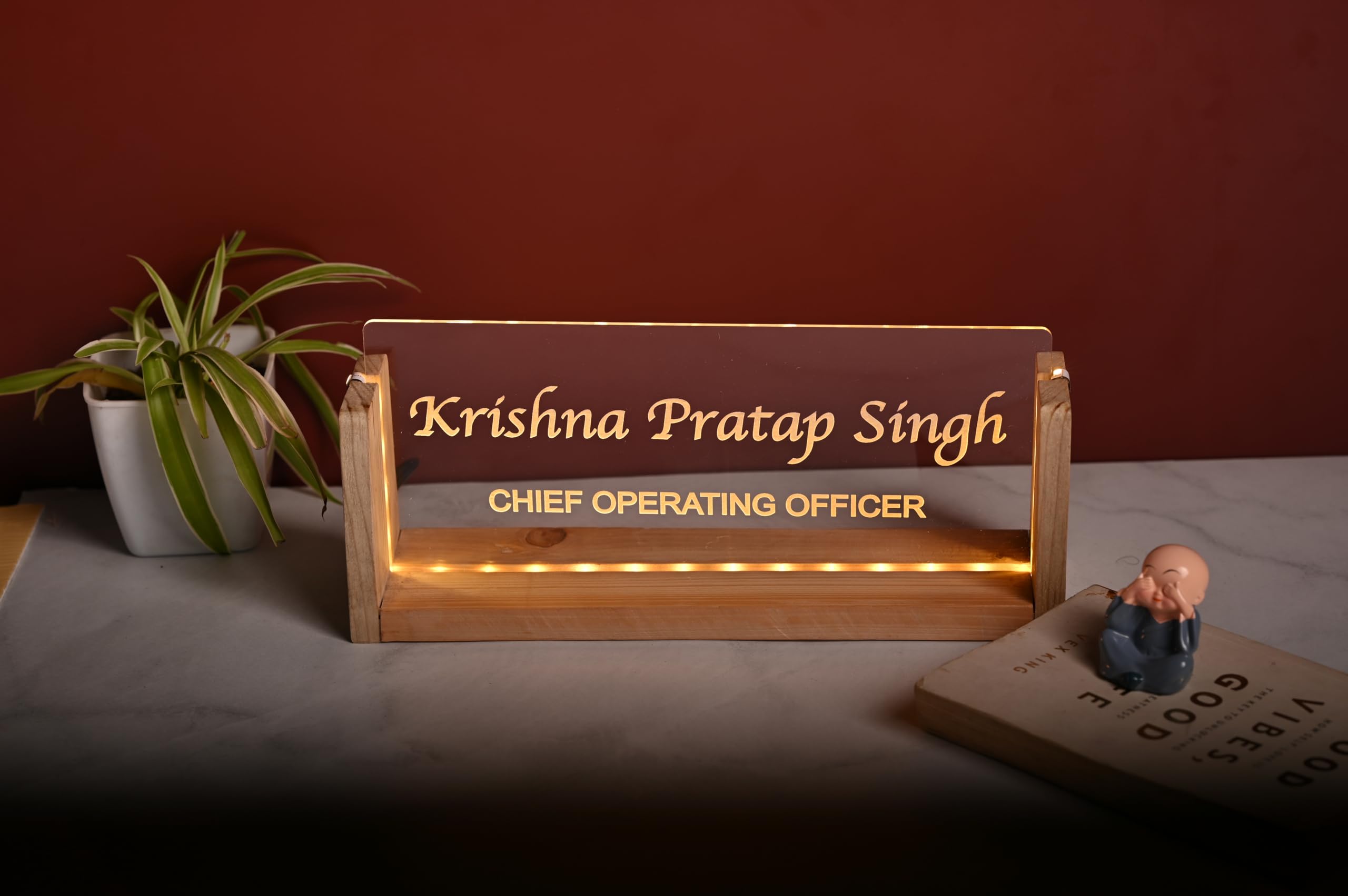 Desk Name Plate with Holder | Acrylic Name plate for office , Gift for Doctor, Teacher, Advocate, Medical, office or Promotion Gift for corporates | Personalised Name Plate Table Sign Stand | Gifts — Amazon image 8