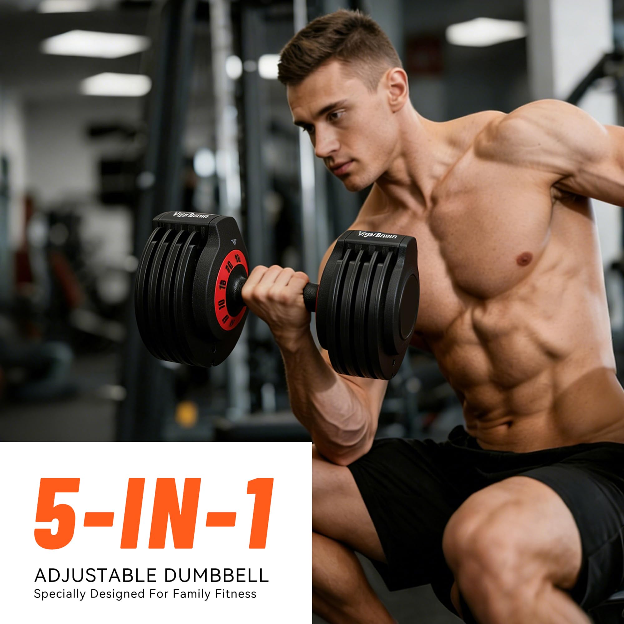 Adjustable Dumbbell Set Storage Case Included All Gender Home Gym Weights
