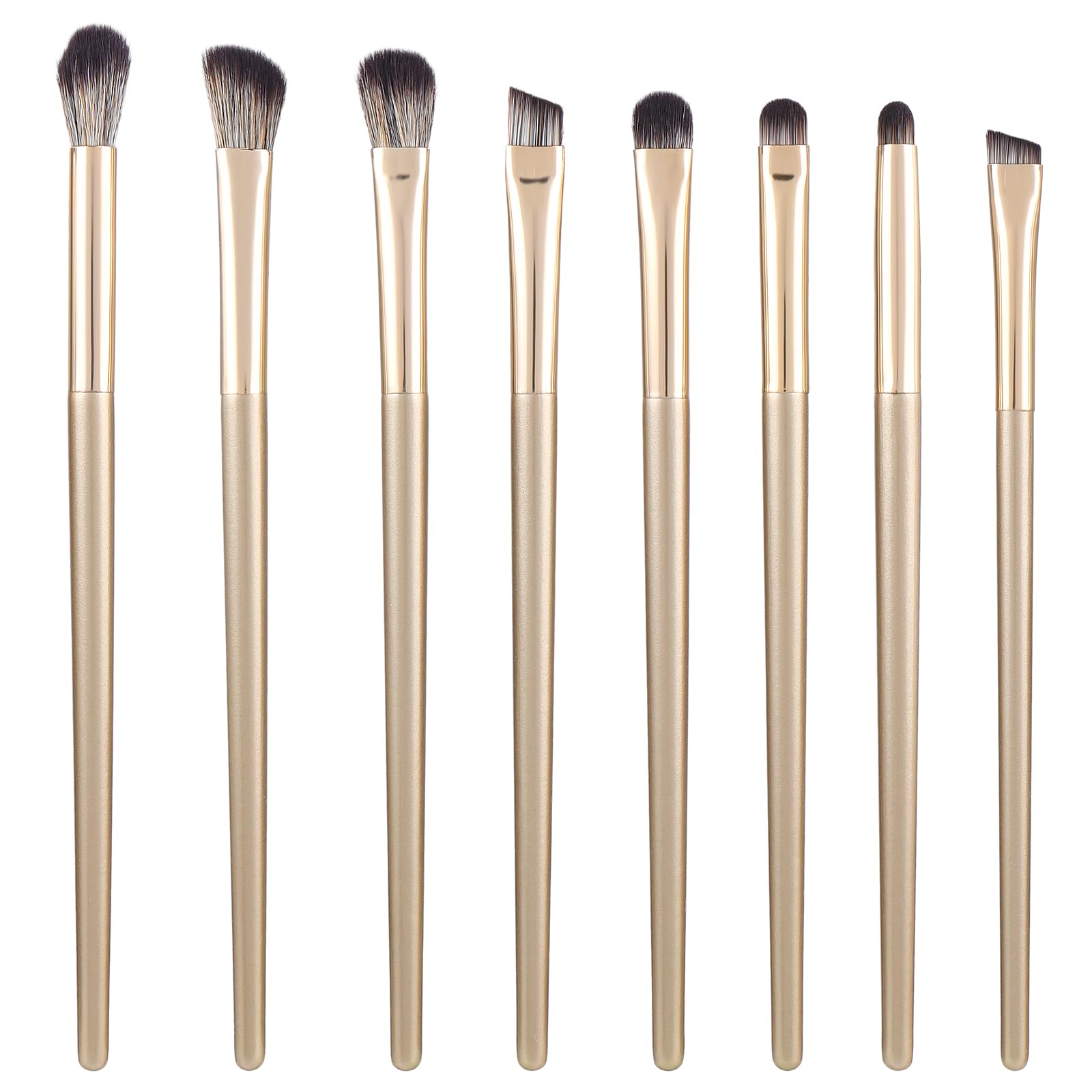 WLLHYF Juego de 8 pinceles para sombra de ojos, pinceles profesionales para mezclar sombras de ojos, subrayador, pincel de belleza para mujeres y niñas, corrector, delineador de ojos