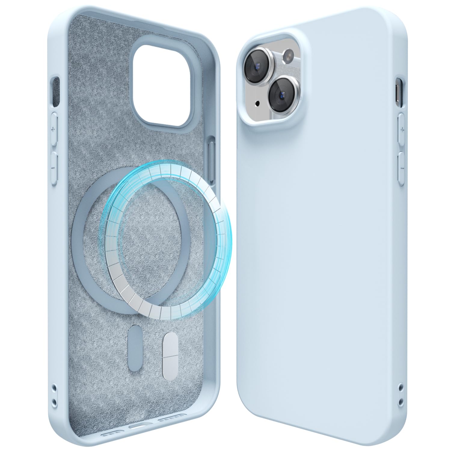 oakxco Silicone Case for iPhone 15 Case Magnetic, Compatible with Magsafe Wireless Charging, Slim Thin Soft Rubber Gel, Girly Cute Aesthetic Trendy