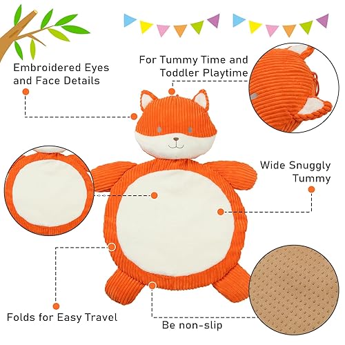 Miniatura 3 de Moucuny Tapete de juego para bebé con diseño de elefante gris de 33 pulgadas, tapete para el piso, tapete para el tiempo boca abajo, manta de