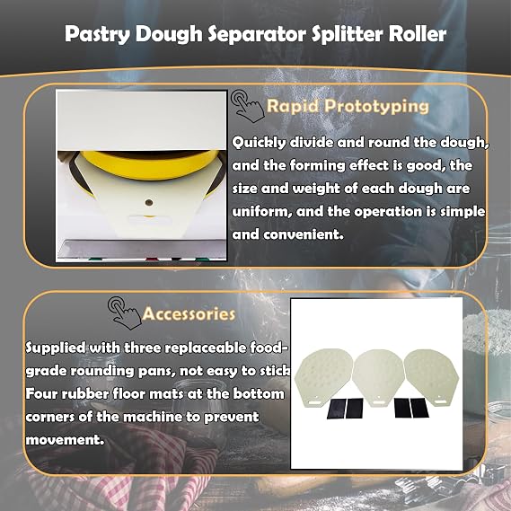 Automatic Dough Divider Rounder Machine 36Pcs Dough Portioning Rounding Machine Dough Ball Maker 20-70g Pastry Dough Separator Splitter Roller 110V 1.5KW