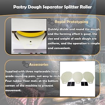 Automatic Dough Divider Rounder Machine 36Pcs Dough Portioning Rounding Machine Dough Ball Maker 20-70g Pastry Dough Separator Splitter Roller 110V 1.5KW