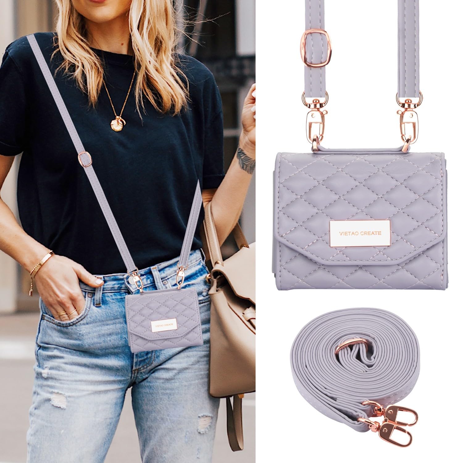 Etui portfelowe na telefon komórkowy Samsung Galaxy Z Flip 8 z wbudowaną skórzaną przegródką na gotówkę i uchwytem na karty kredytowe, regulowany pasek crossbody, ochrona zawiasów dla kobiet i