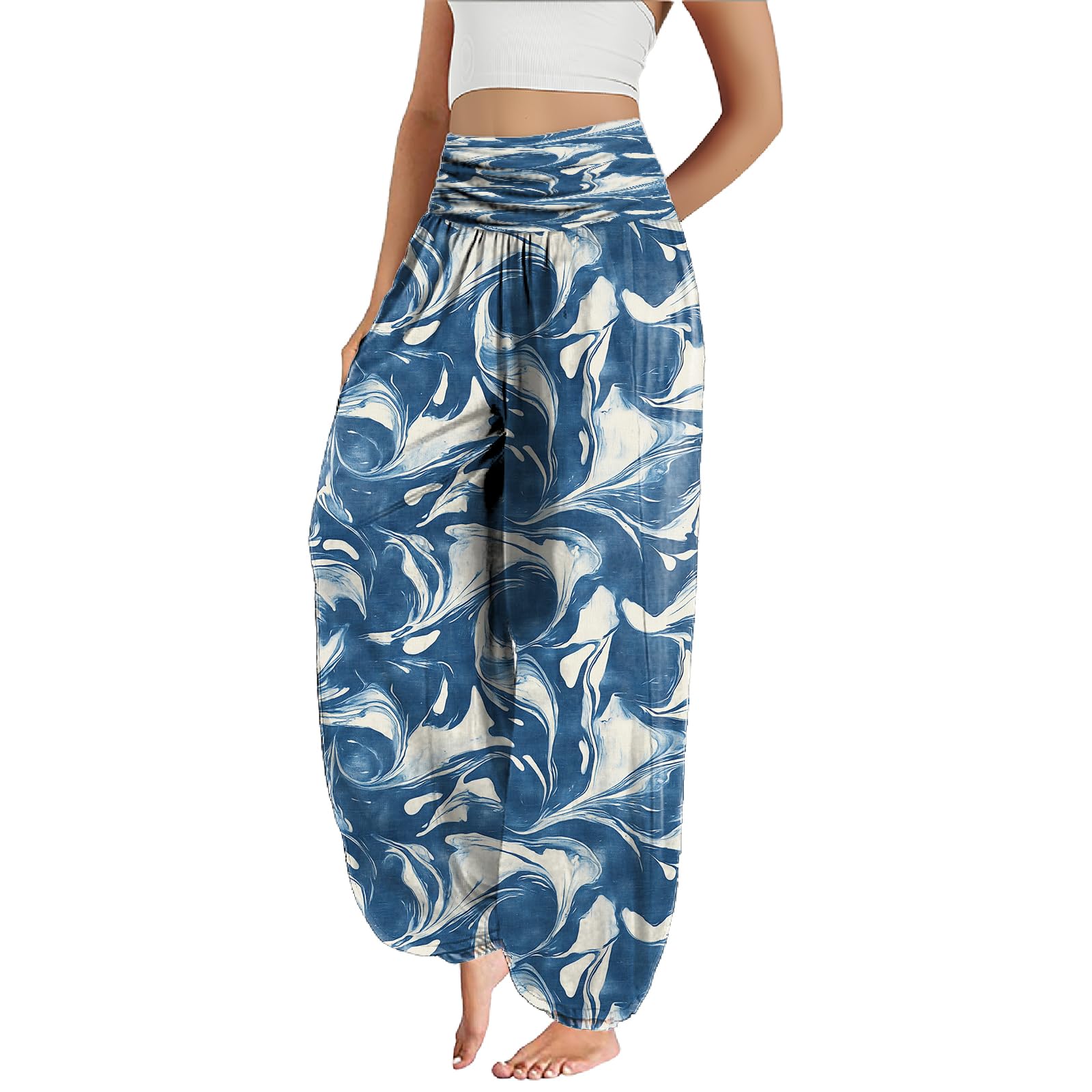 MARSVOVO Pants for Women Blue