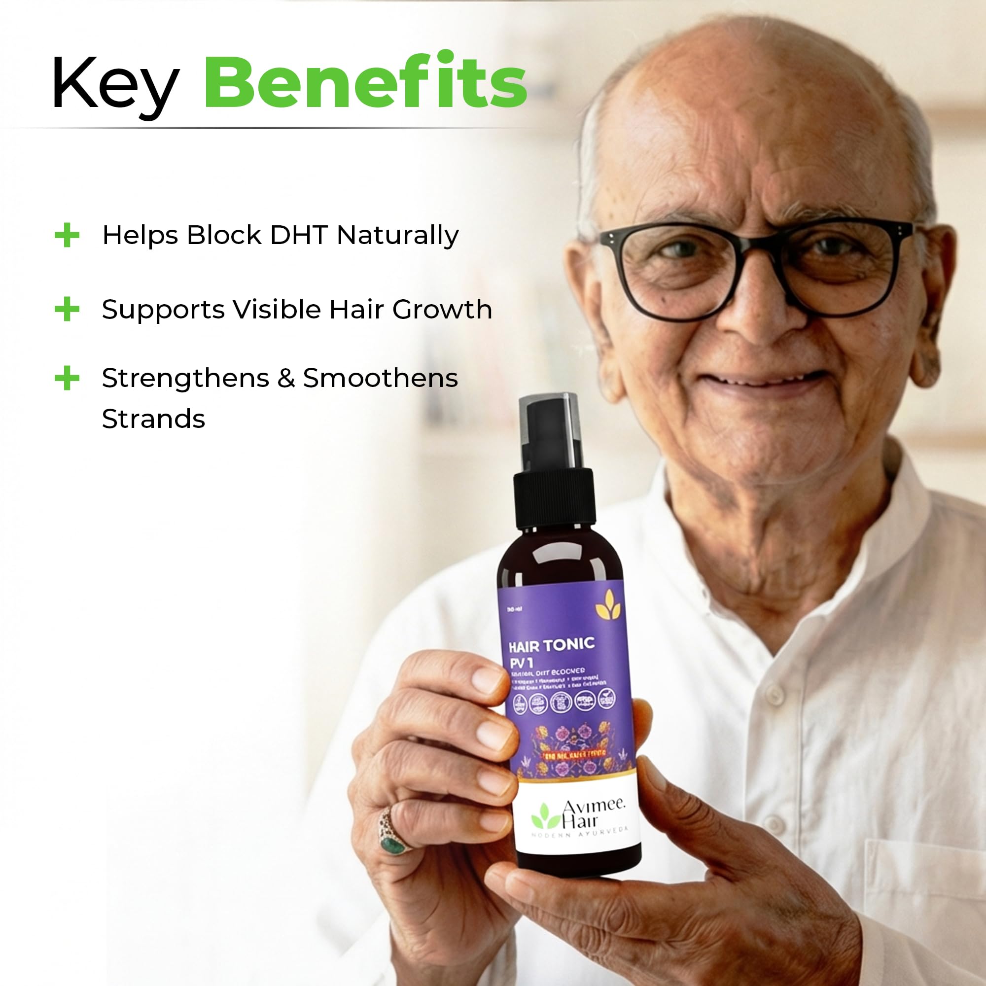 Avimee Herbal Hairtone PV 1 Scalp Tonic | Natural DHT Blocker | Hair Serum for Hair fall Control | With Rosemary, Saw Palmetto, Amla, Methi & Bhringraj Extracts | Serum For Men & Women | 100 ml