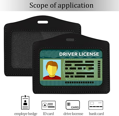 Miniatura 9 de 2 portatarjetas de identificación de cuero genuino, vertical, transparente, de un solo lado, impermeable, para oficina, personal, estudiantes,