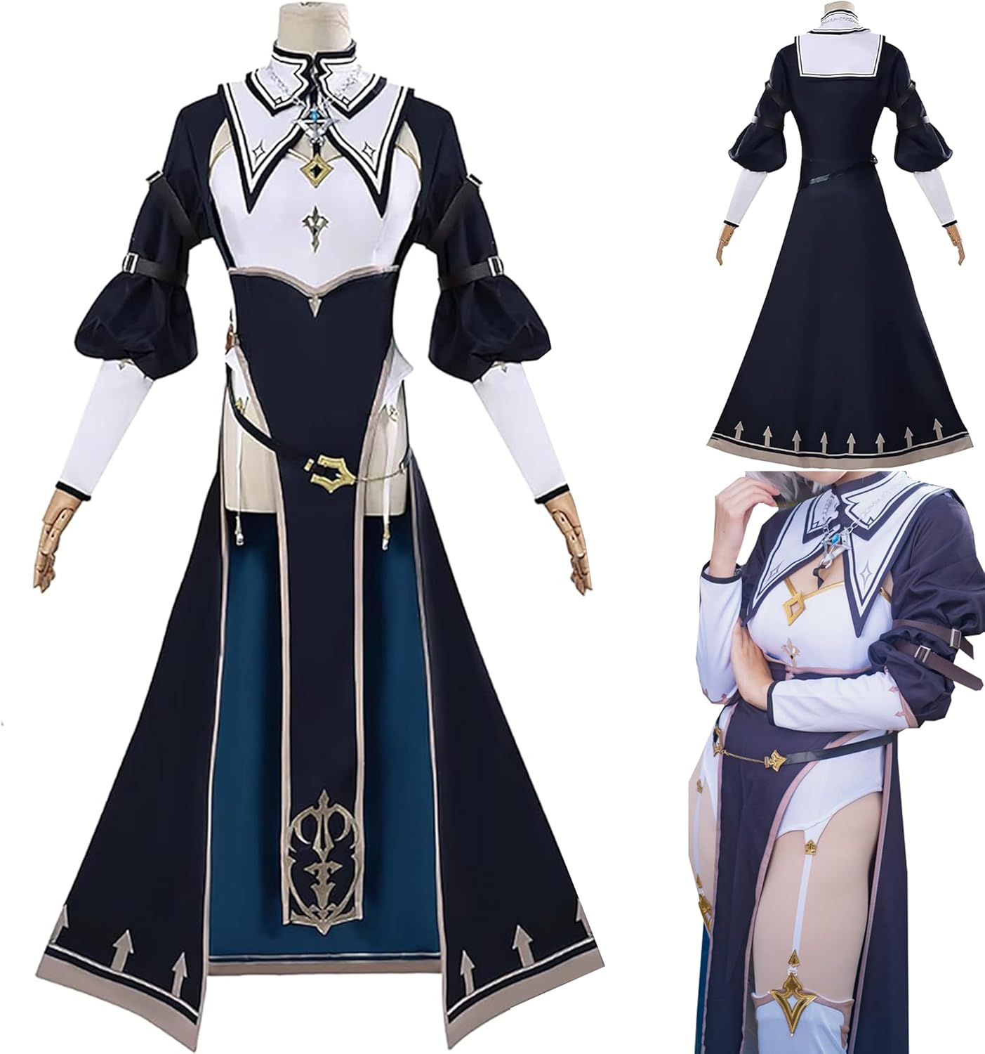 白銀ノエル コスプレ 衣装 シスター フルセット CSPY]コスプレ衣装白銀ノエル 修道服 巫女 修女 シスター 団長 新衣装