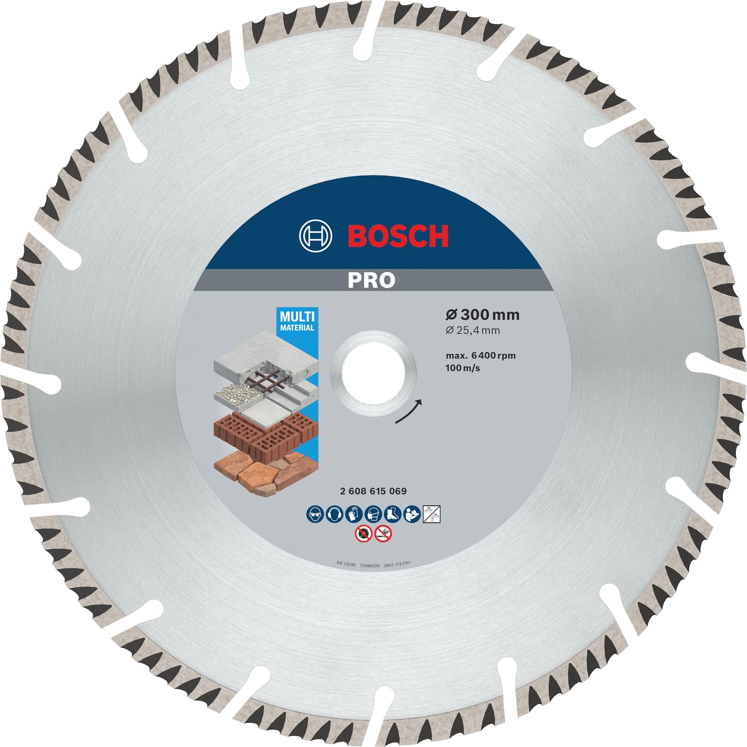 Bosch Accesorios Bosch Disco de Sierra diamantado Estándar para Universal, 300 X 25, 4 X 3, 3 X 10 mm