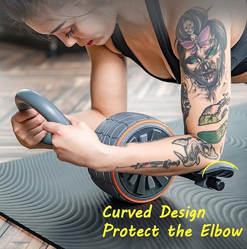 Miniatura 2 de Rueda de rodillo abdominal con soporte para codo, rodillo de abdominales 4D, equipo de entrenamiento abdominal para entrenamiento de fuerza