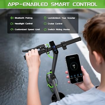 MAXSHOT Electric Scooter Adults & Big Kids, Top Speed 9/16/19MPH, 10/12/16/21/50Miles Range, 6.5/8.5/14 Tires Folding Commuter Escooter with Dual Suspension for Commuting, APP Control