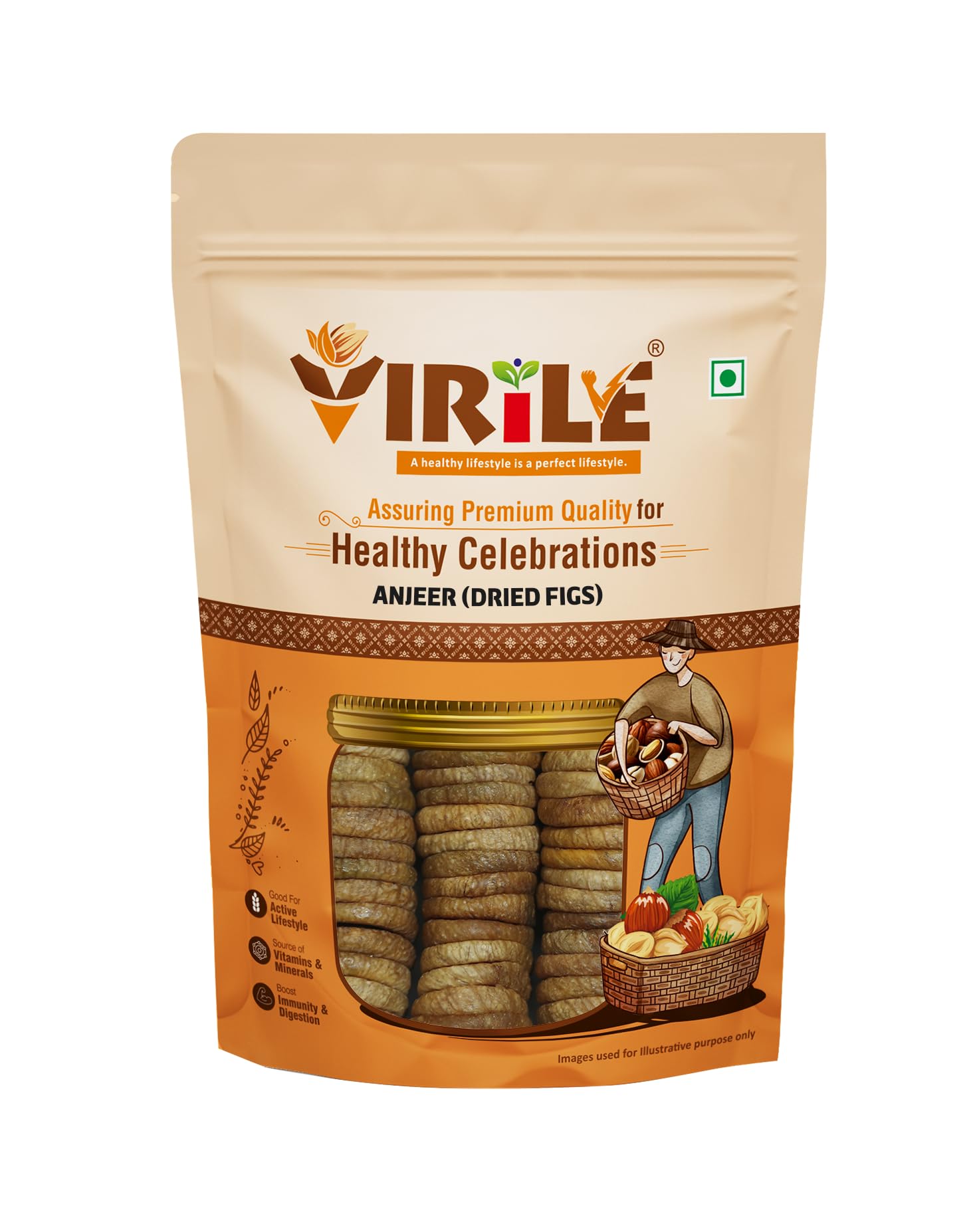VIRILE Premium Anjeer/Figs 200g | Dried Anjeer I Low in Fat | Healthy Snack I Rich Source of Vitamins Dietary Fiber (Pack of 1)-picture-26