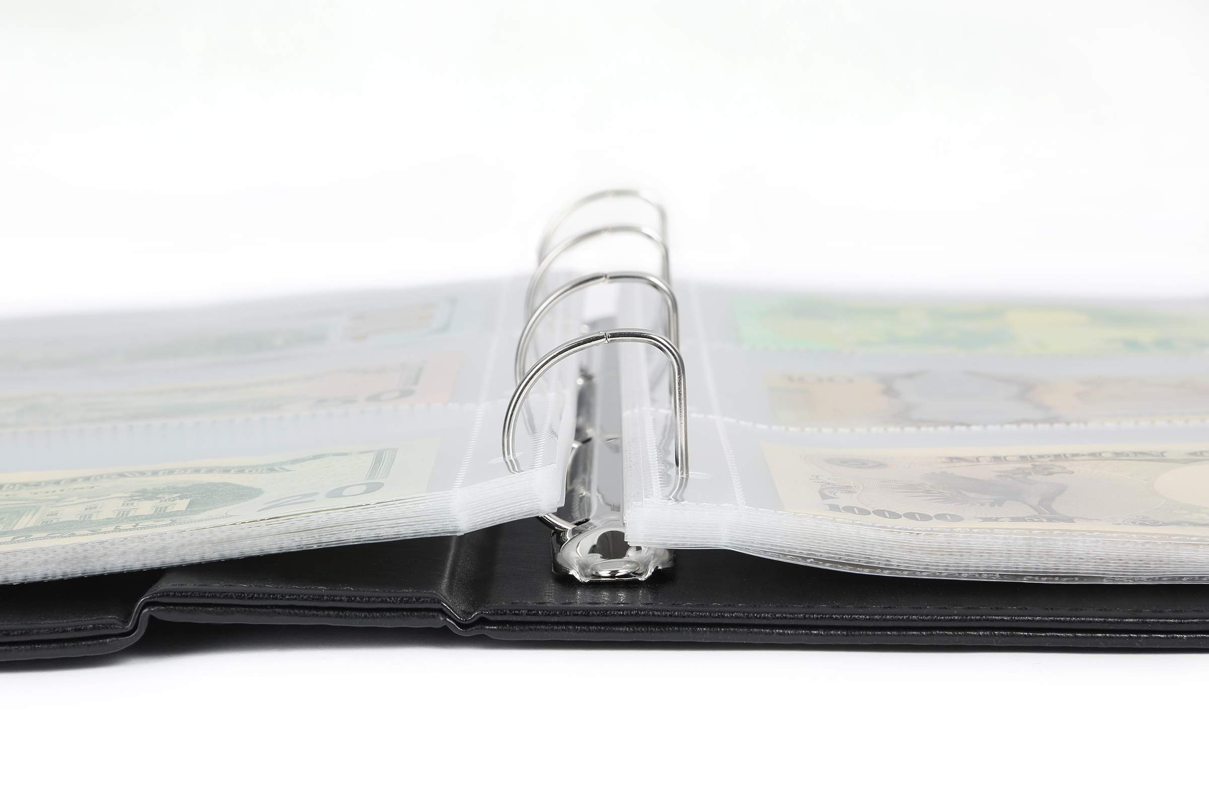 TACC Banknote Album 60 Pockets PU Leather (Black Base Or Transparent