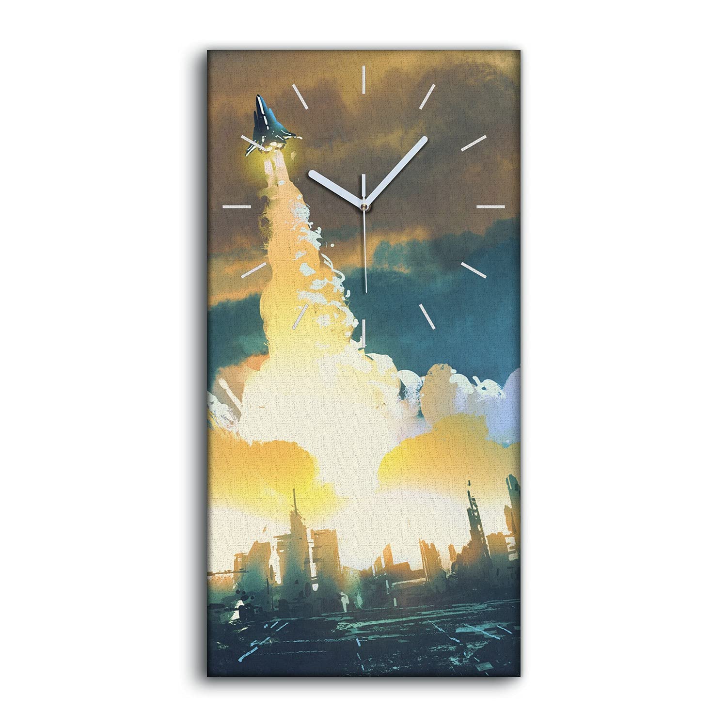Horloge sur toile silencieuse fusée pour ne plus entendre le tic tac