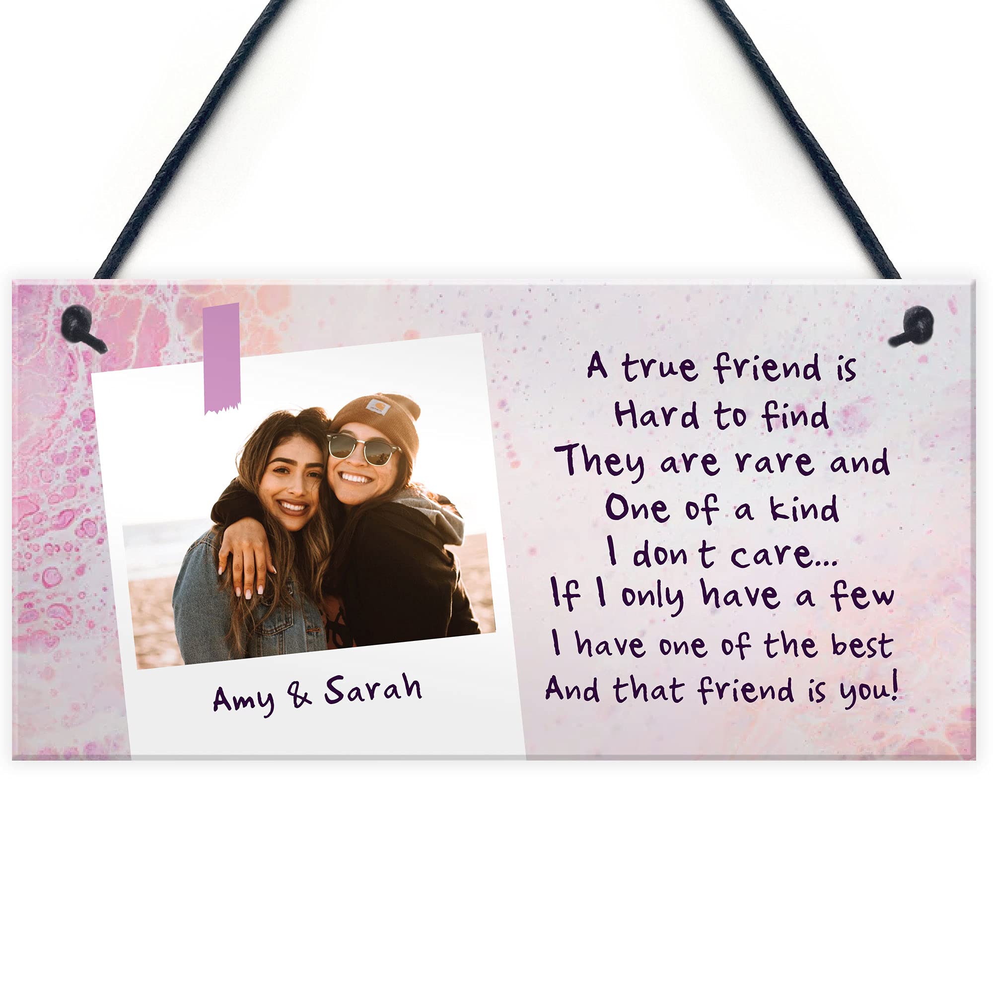 PERSONALISED Photo Friendship Gift Sign Best Friend Birthday Xmas Thank You Gift