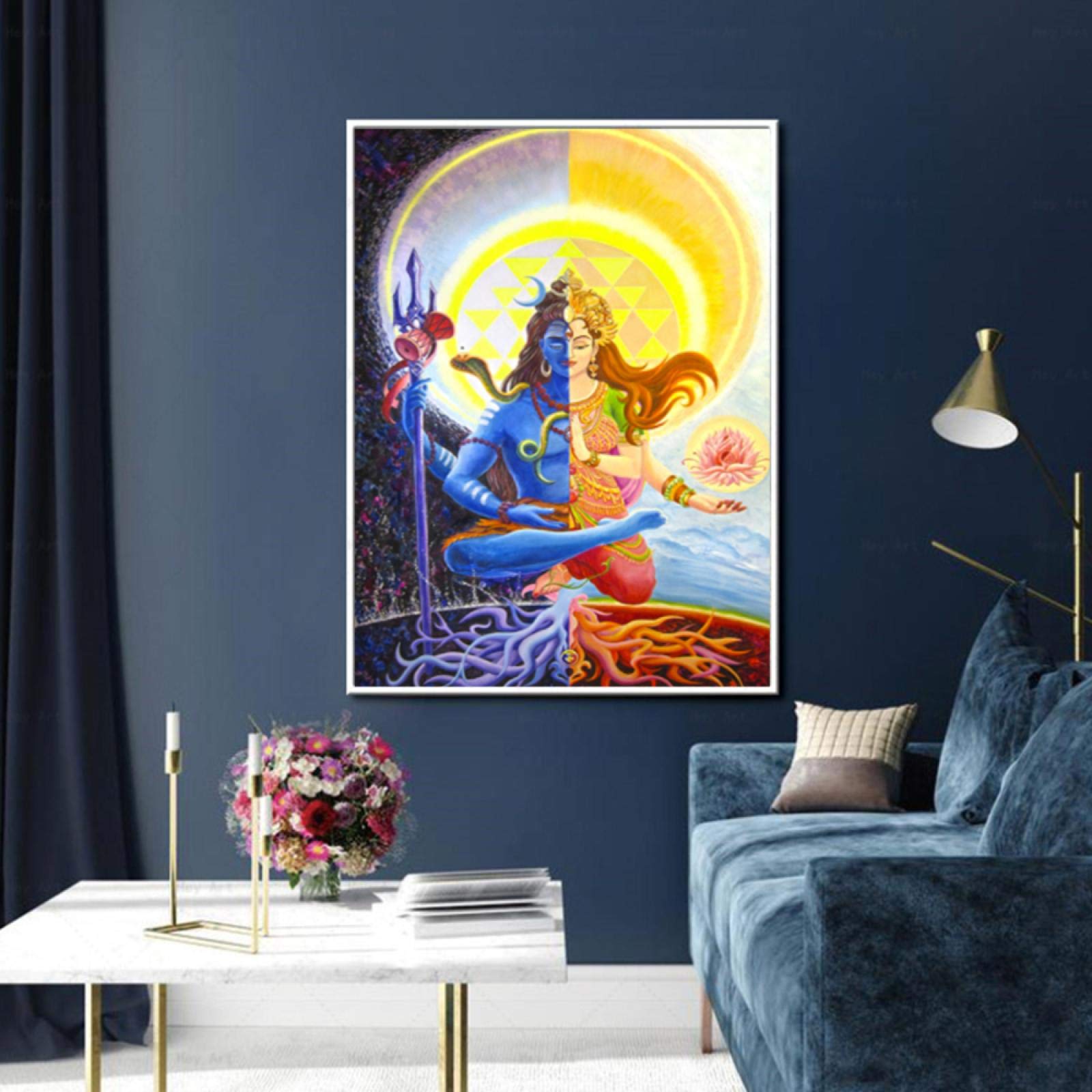 Amazon.co.jp: シヴァ神の壁と版画、壁のヒンドゥー教の神のキャンバス